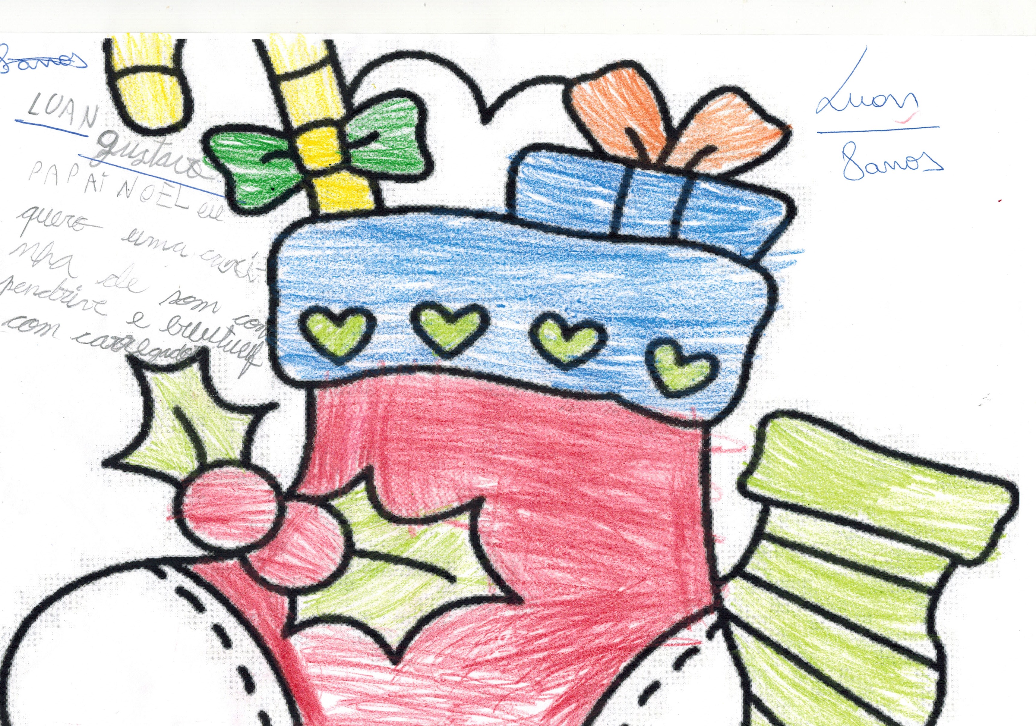 Presente de Natal 💕  Cute drawings, Cute drawings for kids